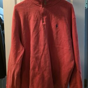 Ralph Lauren Men's Red Quarter-Zip Sweater Size XXL